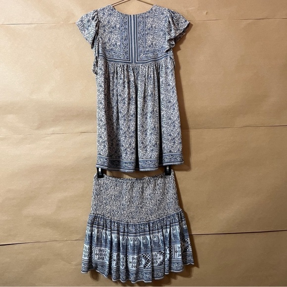 Ulla Johnson Two Piece Matching Set Floral Soleil Top Colette Skirt Silk Size S - Picture 16 of 16